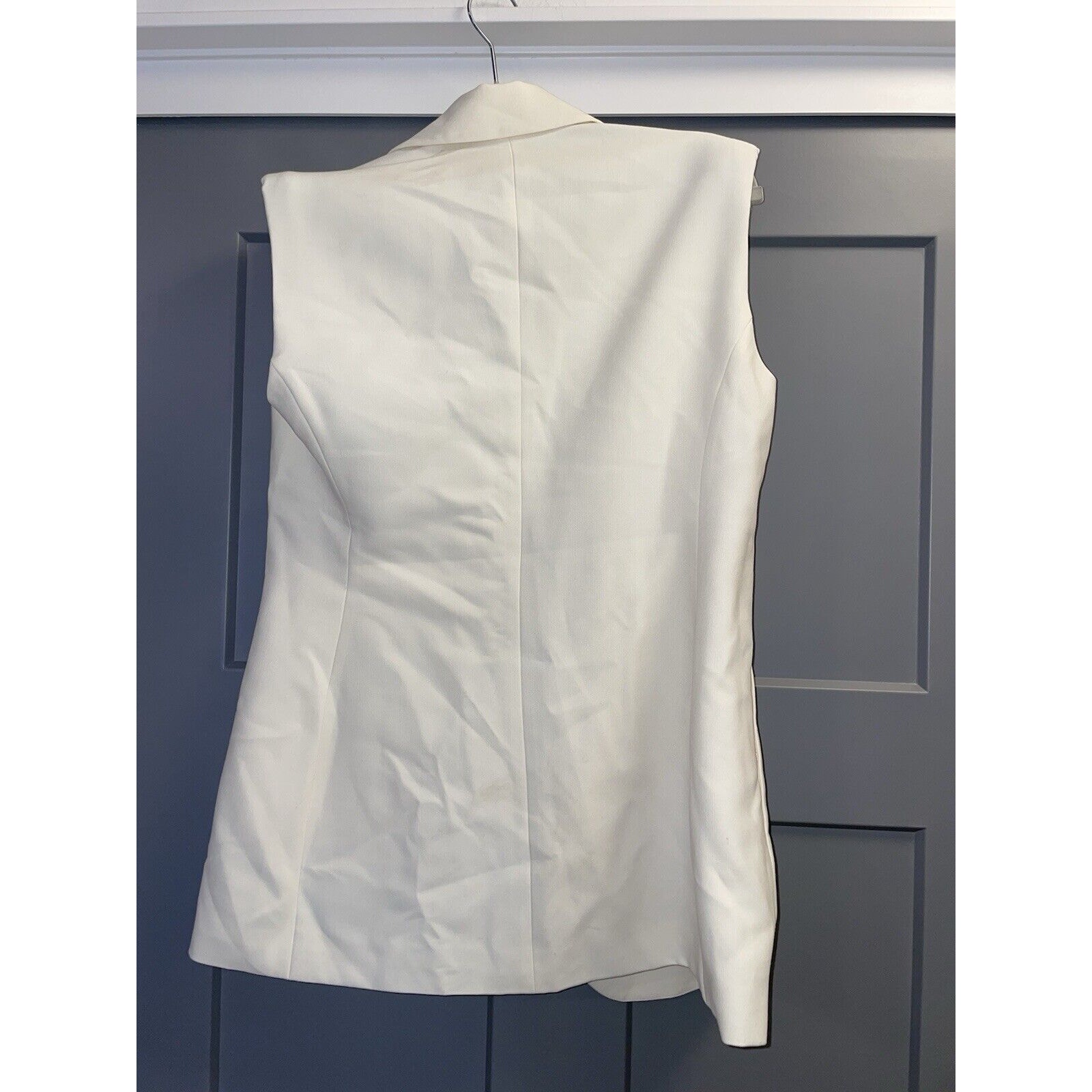 Nwt Mayson The Label Chic Sleeveless Wrap Long Vest Blazer Ivory Size 4 — image 5 of 6